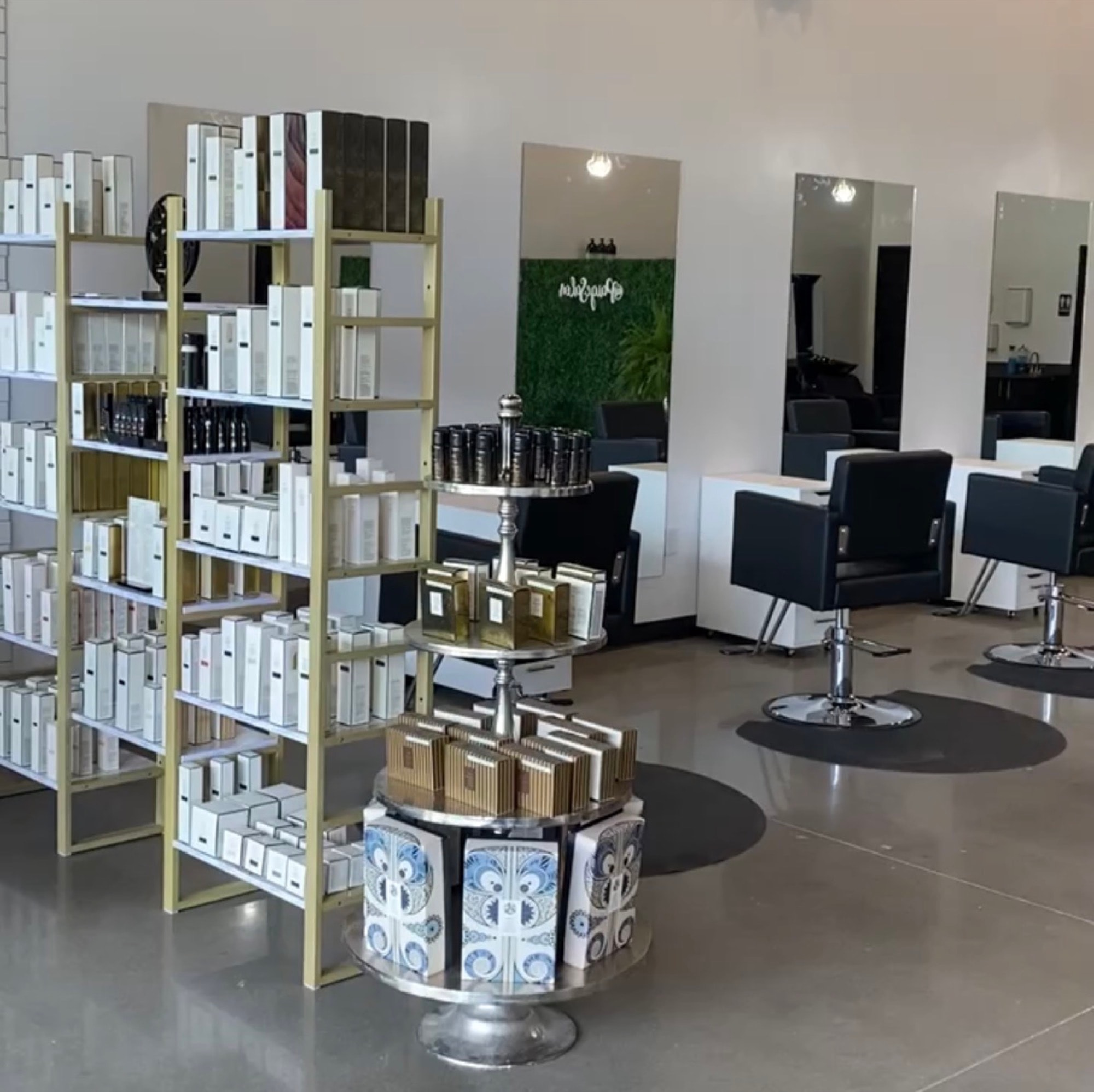 Inside Paige & Co. Salon — styling floor in South Austin